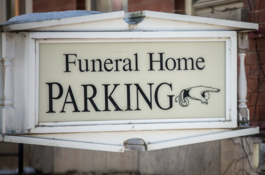Funeral Home Parking Sign